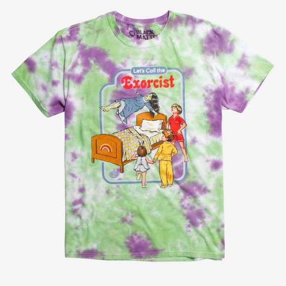 Let's Call The Exorcist Acid Wash T-Shirt By Steven Rhodes Hot Topic Exclusive - Picture 2 of 6